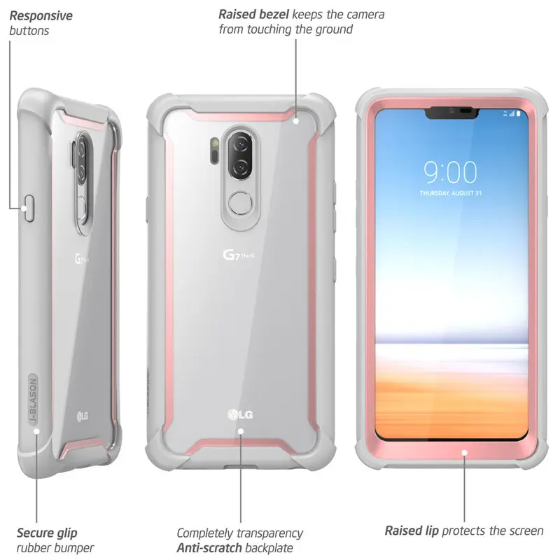 Для LG G7 чехол 6,1 дюймов i-Blason Ares полный корпус прочный прозрачный бампер крышка со встроенной защитной пленкой для LG G7 ThinQ