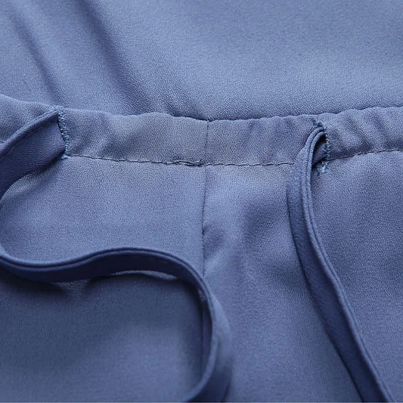 Женский шифоновый комбинезон длинные штаны с треугольным вырезом игровой костюм