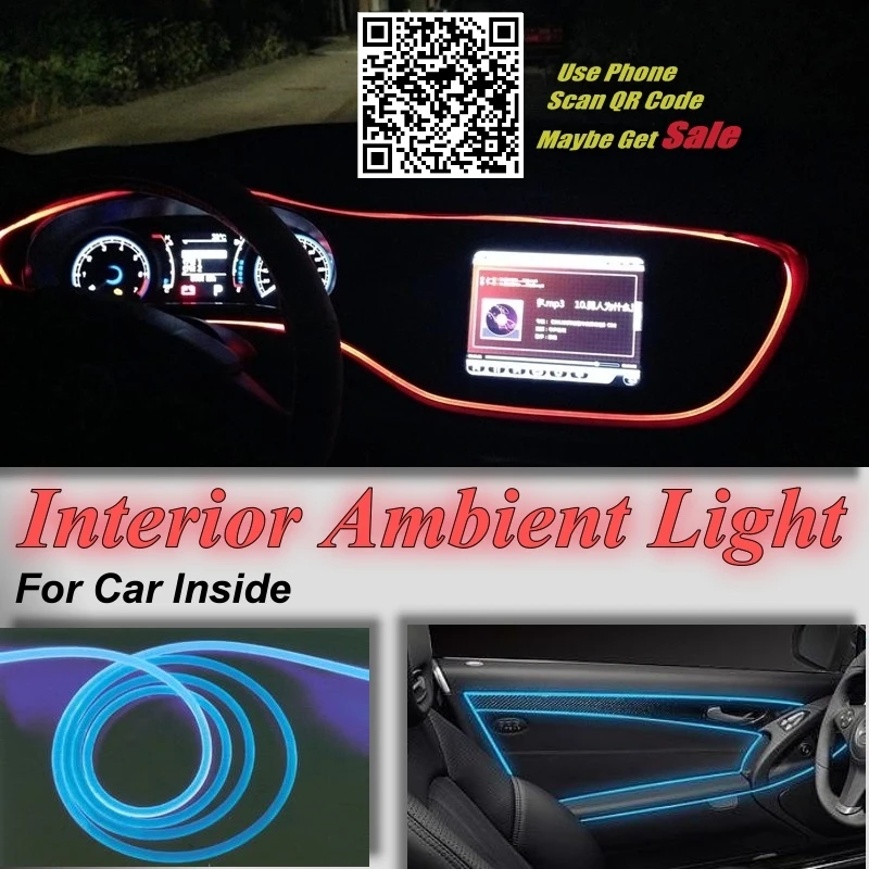 For VOLVO V70 1996-2016 Car Interior Ambient Light Panel illumination Inside Tuning Cool Strip Optic Fiber Band | Автомобили и