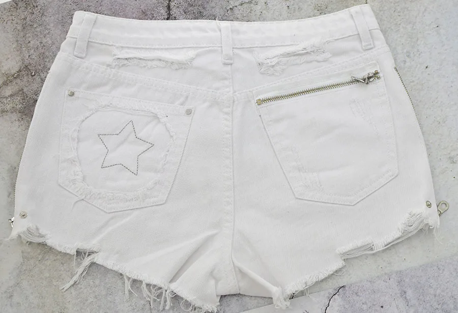 Женские рваные джинсовые шорты LOGAMI на молнии пляжная одежда с вышивкой в виде