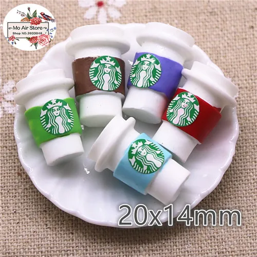 10 шт. 3D милый круглый кофе Frappuccino чашка Кабошон из смолы с плоской задней стороной имитация питания художественные поставки украшения Шарм Ремесло - Цвет: mix color 10pcs