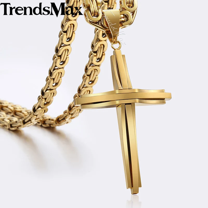 Мужское колье с подвеской крестом из нержавеющей стали|silver cross necklace|cross necklacenecklace