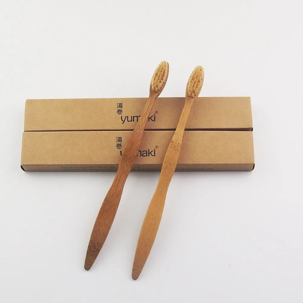 Зубная щетка из бамбукового волокна с мягкой щетиной 100 шт.|wood toothbrush|toothbrush woodnovelty