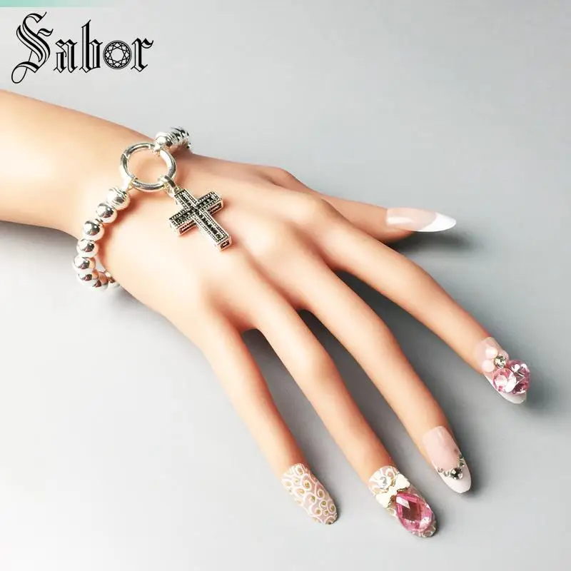 Мужской браслет бисер серебряного цвета Ширина 0 8 см для женщин и мужчин офисный