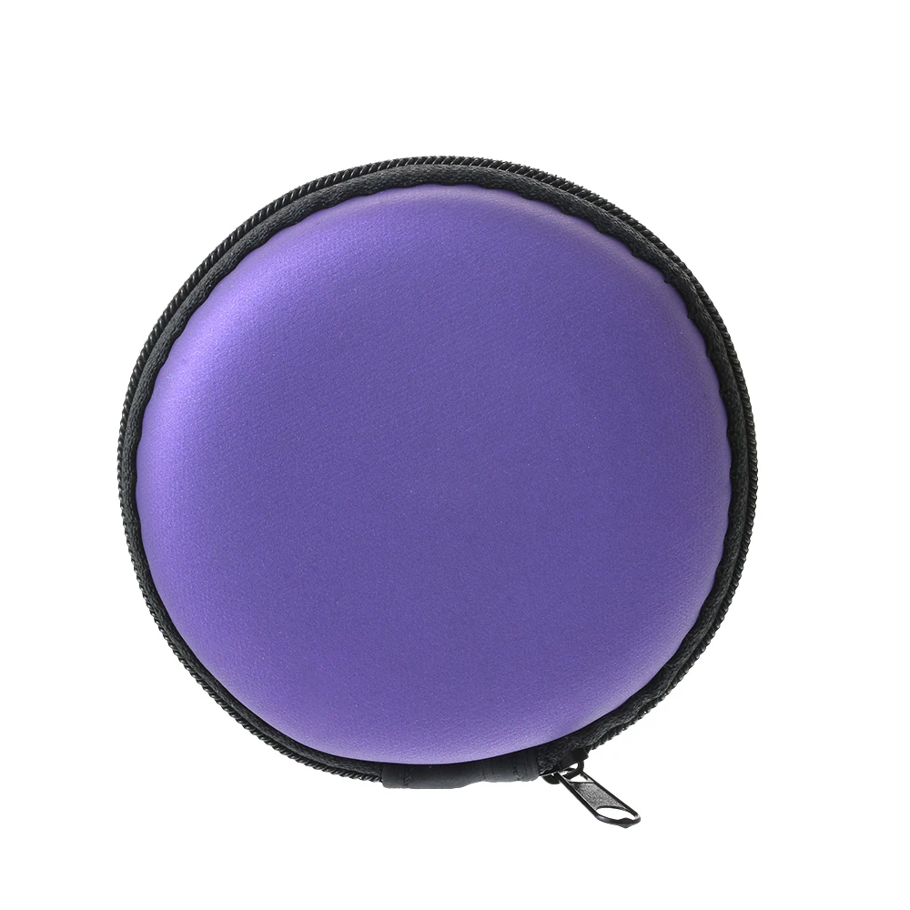 purple 8.3x3.5cm Junejour мини коробка для хранения наушников простые круглые брелки для хранения монет Дата-кабель USB кабели карманный органайзер для хранения - Цвет: purple 8.3x3.5cm