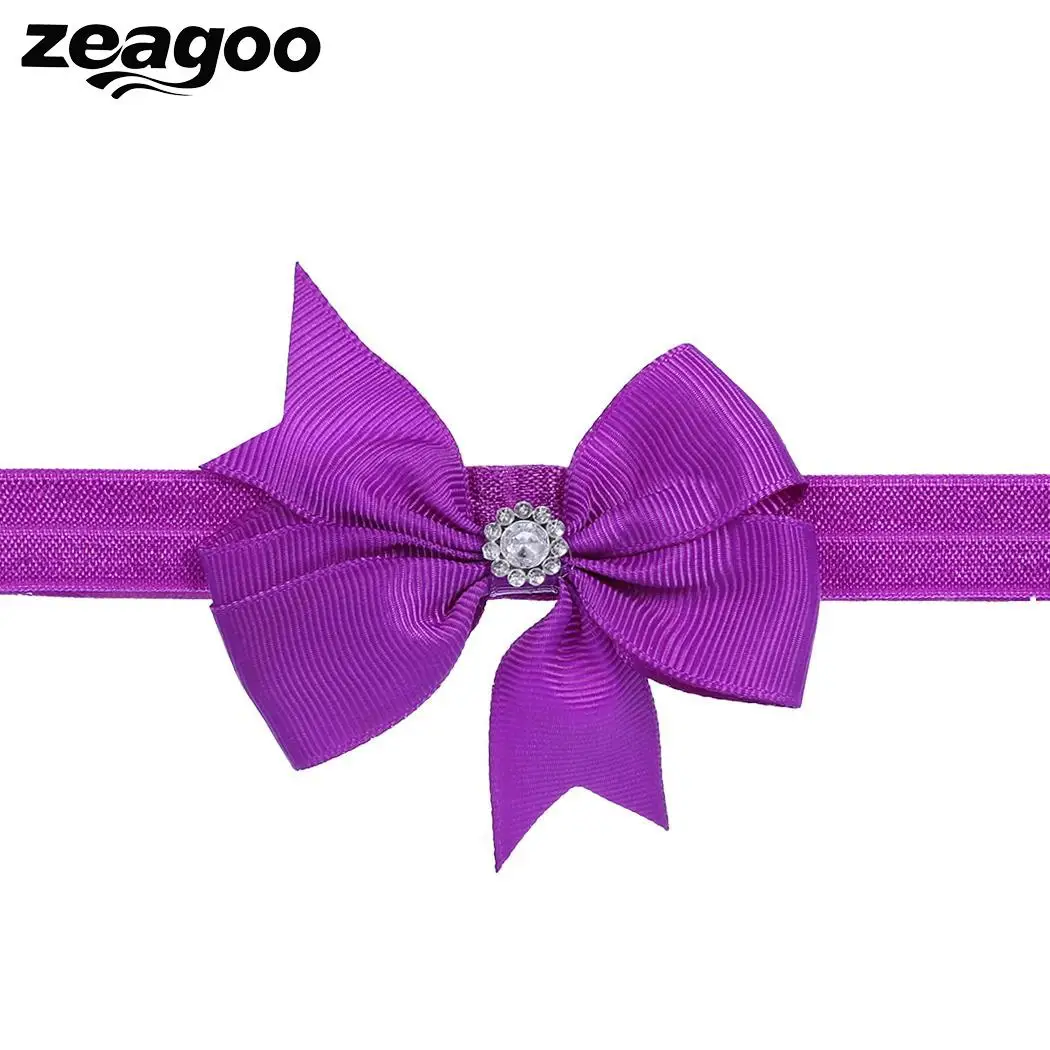 Zeagoo 1 Pcs Elastic Wide Flower Fashion Eye-catching Crystal Soft Headband For Kids Girls Casual Party 20 Colors Hair Accessory | Детская