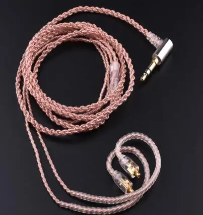 Rose gold mmcx Высококачественный кабель MMCX с медным сердечником и 0,78 2pin или Weston W4R U16 UE18 3,5 мм для наушников Shure SE215 SE535 - Цвет: Rose gold mmcx
