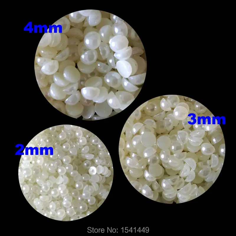 

1000pcs/package 2mm, 3mm, 4mm Shiny White and Rice White Pearl Resin Pearls Beads DIY Nails Art Craft Phone Jewelry Decoration