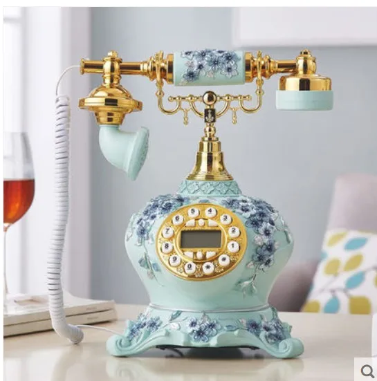 Домашний телефон с цветами европейский тип настольный стационарный старинный