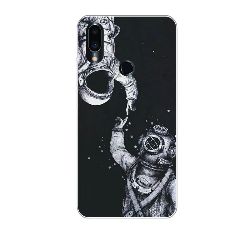 Чехол Meizu note 9 мягкий чехол из ТПУ с изображением космонавтов для телефона note9