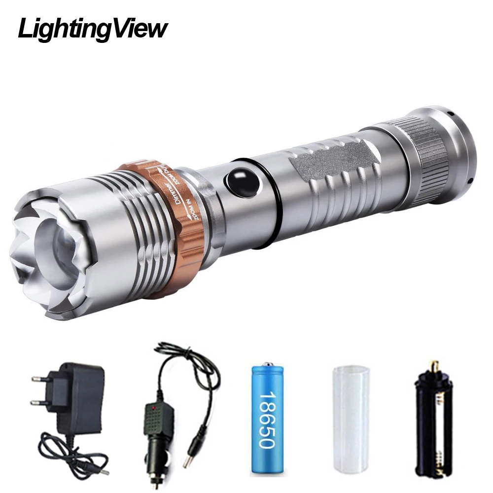 Светодиодный фонарик Lightingview 2000 лм XML T6 масштабируемый фонарь для перезаряжаемой