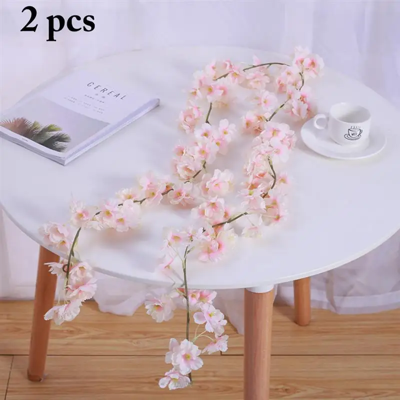 

2 шт. шелковая Сакура вишневого цвета Vine свадебное украшение арки макет Домашняя вечеринка ротанговая настенная Гирлянда Венок рогатки