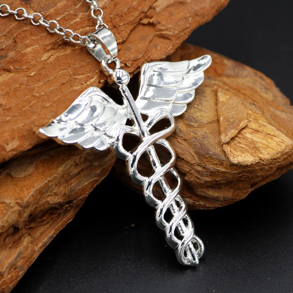 Ожерелье с крыльями змеи ювелирные изделия Caduceus Angle doctor медсестра Медицинский