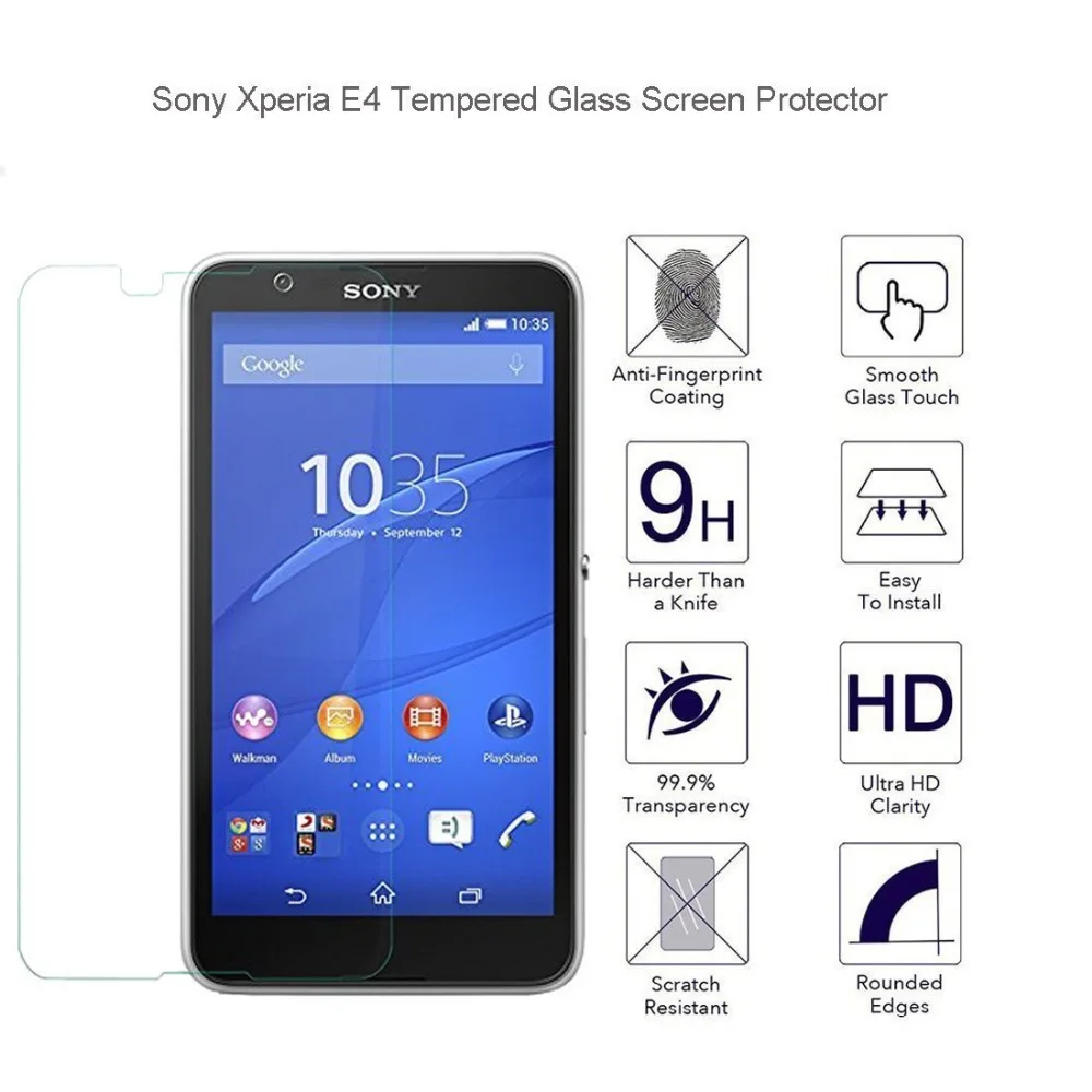 2 шт 2.5D 0,3 мм 9H Премиум Закаленное стекло для sony Xperia E4 E2104 E2105 E2114 E2115 защитная пленка