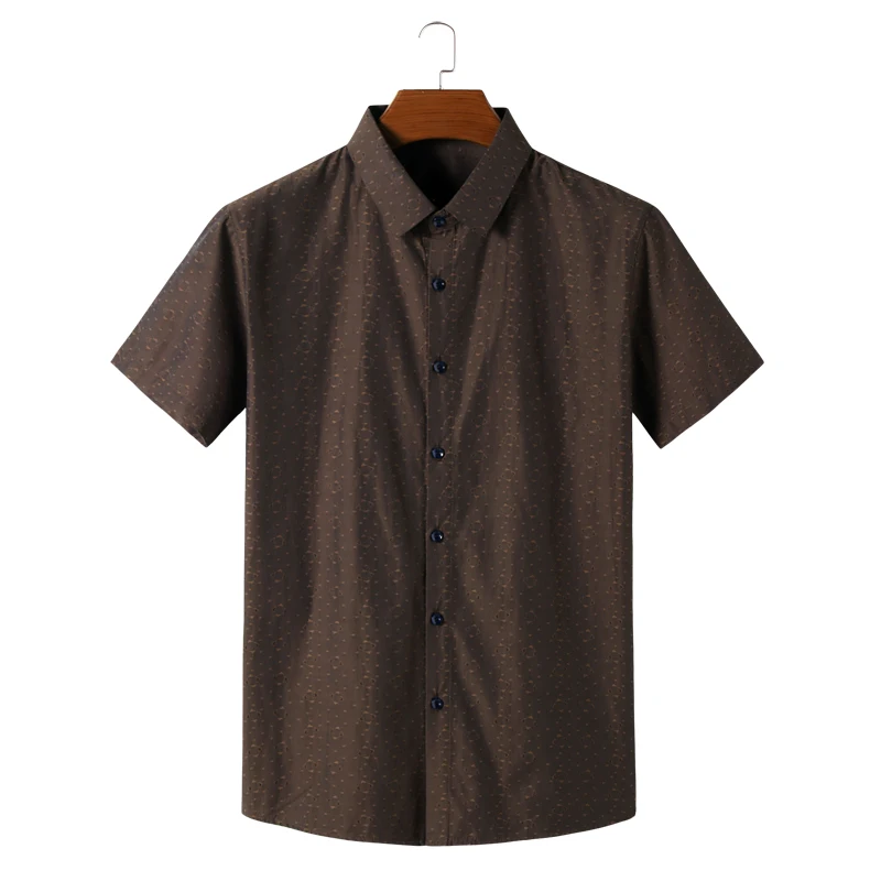 Summer Brand Men's Short Sleeve print Leisure Shirt High Quality Single Breasted Loose Male Clothes Large Size 6XL 7XL 8XL | Мужская