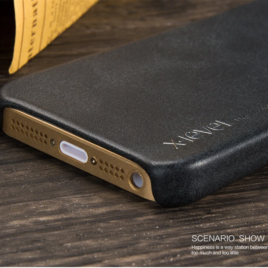 Кожаный чехол XLevel для IPhone 5 чехлы 5S задняя крышка SE деловой винтажный