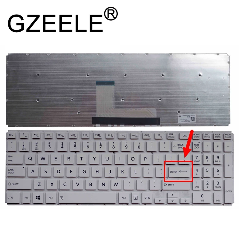 GZEELE для Toshiba Satellite L50-B L50D-B L50t-B L55-B L55D-B L55t-B английскую клавиатуру Белый США версия