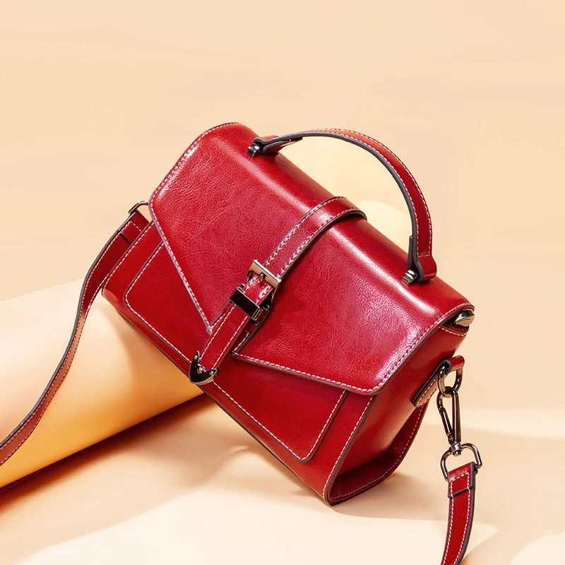 Genuine Leather Small Women Hand Bag Top-handle Bags Vintage Female Shoulder Messenger for Girls Handbag Totes | Багаж и сумки