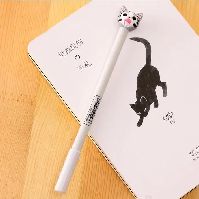 1 шт. канцелярские товары мультяшная гелевая ручка Kawaii для сыра кота креативные
