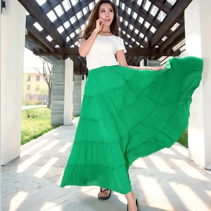 Женская длинная юбка с оборками винтажная многослойная большого размера XXL