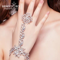 luxury rhinestone flower bridal wrap bracelets wedding jewellery fashion bling marriage accessories