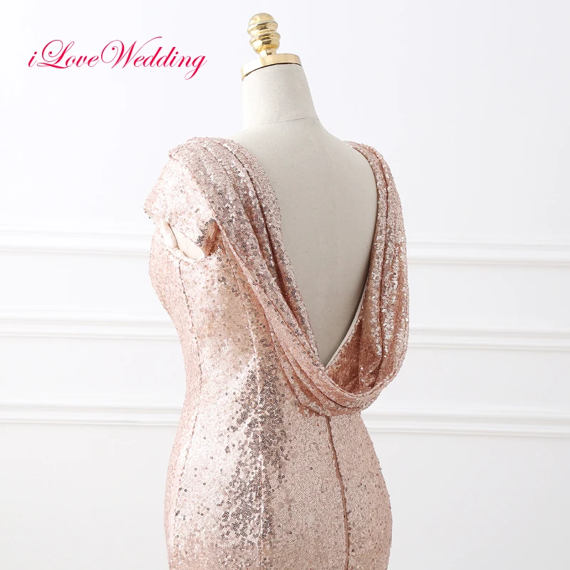 Женское вечернее платье-Русалка с открытой спиной длинное платье цвета