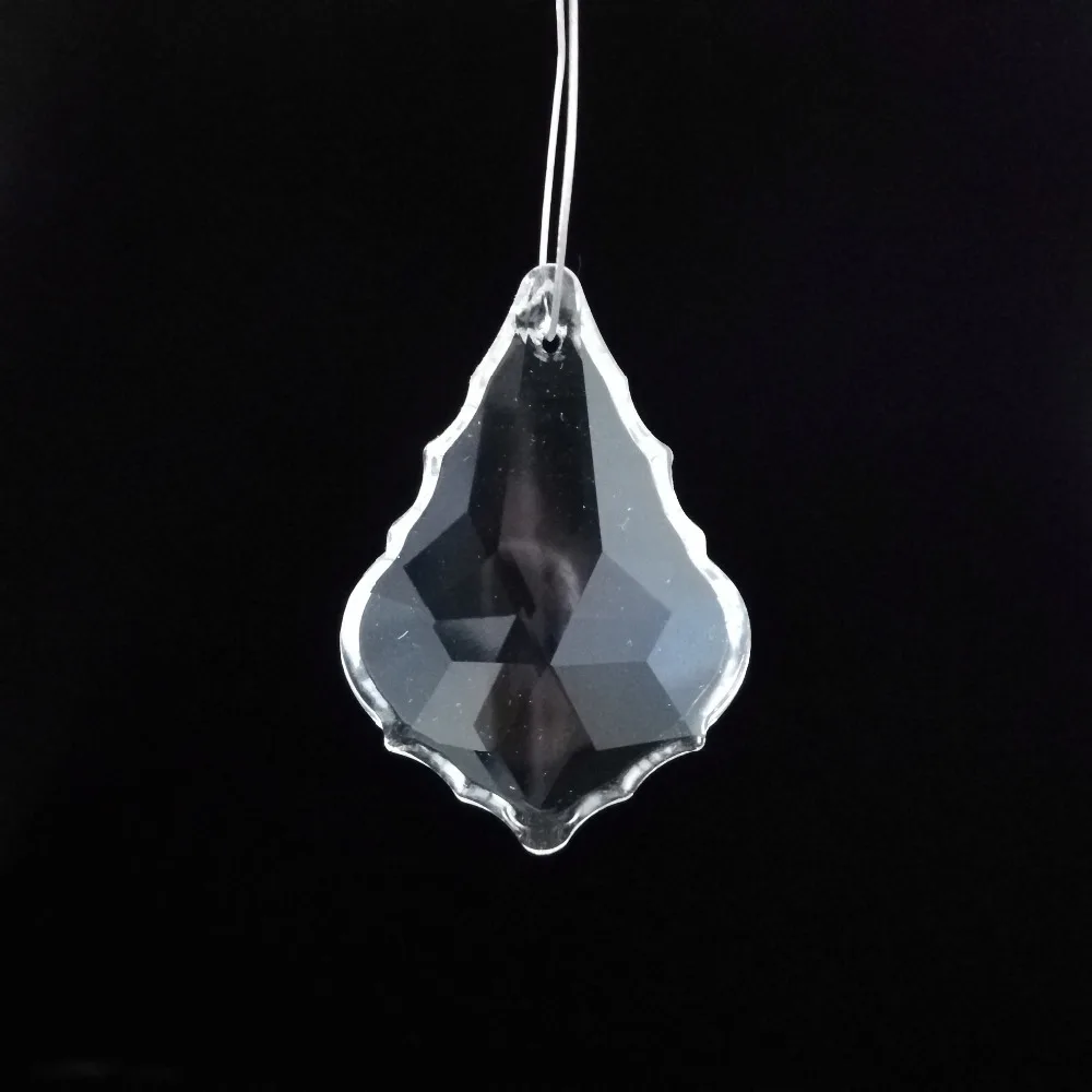 400 шт./лот форма кленового листа 38x22 мм прозрачная Хрустальная люстра