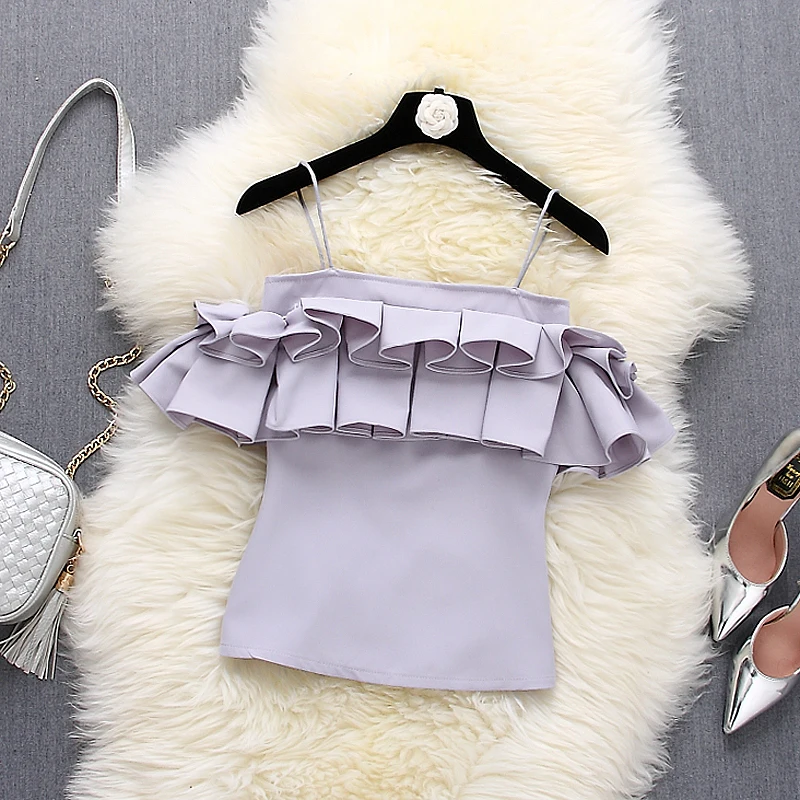 Женская шифоновая блузка Alphalmoda обтягивающая без бретелек топ с открытыми