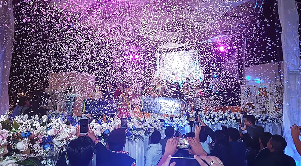2x Party Show Colorful Confetti Ribbon Machine Stage Power Remote Celebration Paper Shoot Cannon DJ Wedding Equipment Machine