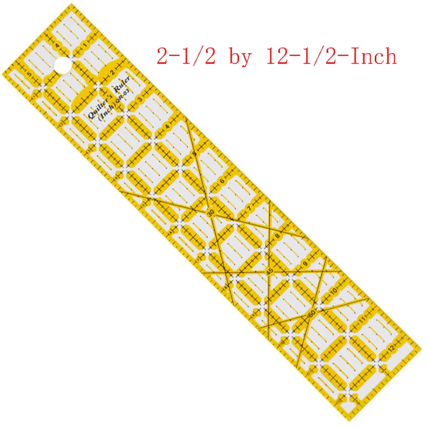 Нескользящие лоскутного шитья линейка 5 дюймов, 5 дюймов, 2-1/2in. X 12-1/2in, " X 18", 5,5 ''X 16'', 6 ''X 12'' линейка для лоскутного шитья инструменты дюймовая линейка