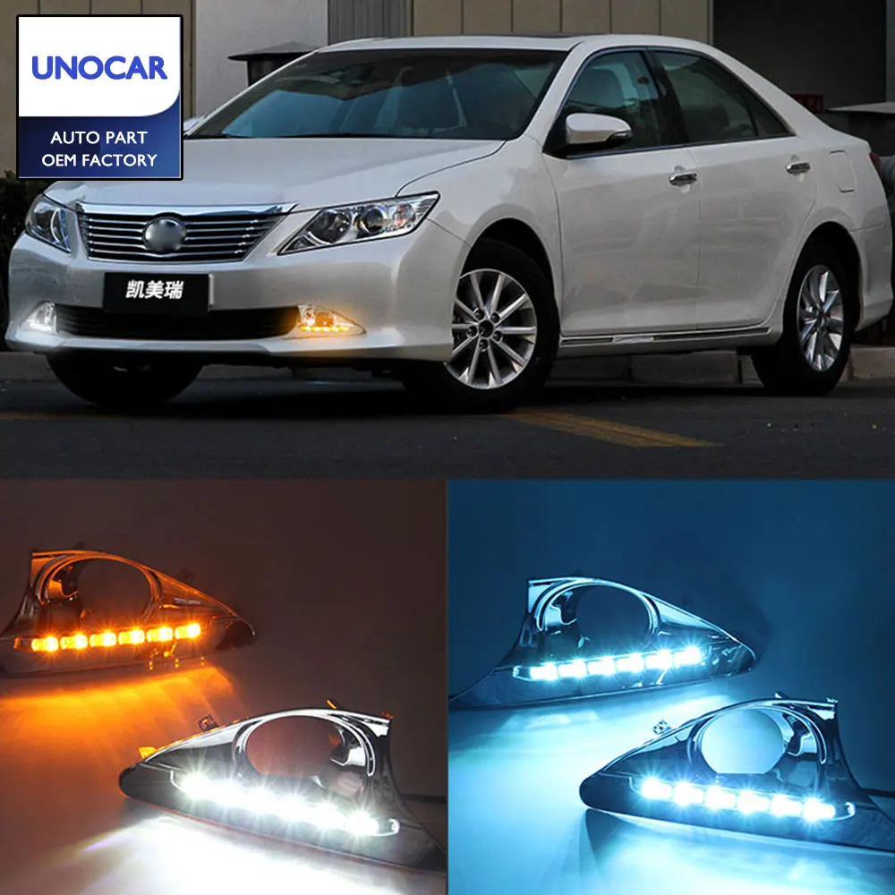 СВЕТОДИОДНЫЙ DRL дневного света для Toyota Camry 2012-2014 противотуманная фара рамка туман