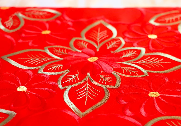 Роскошная красная квадратная атласная Скатерть mantel nappe вышитая чайная скатерть кухня отель дом Рождественский Свадебный декор