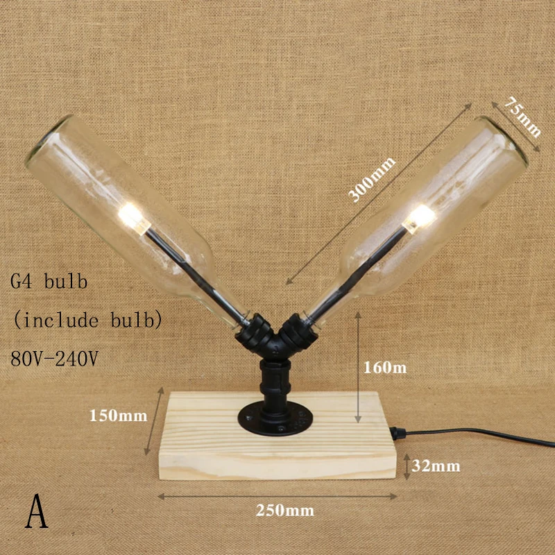 Современный Стеклянный светодиодный настольный светильник включая лампочку G4