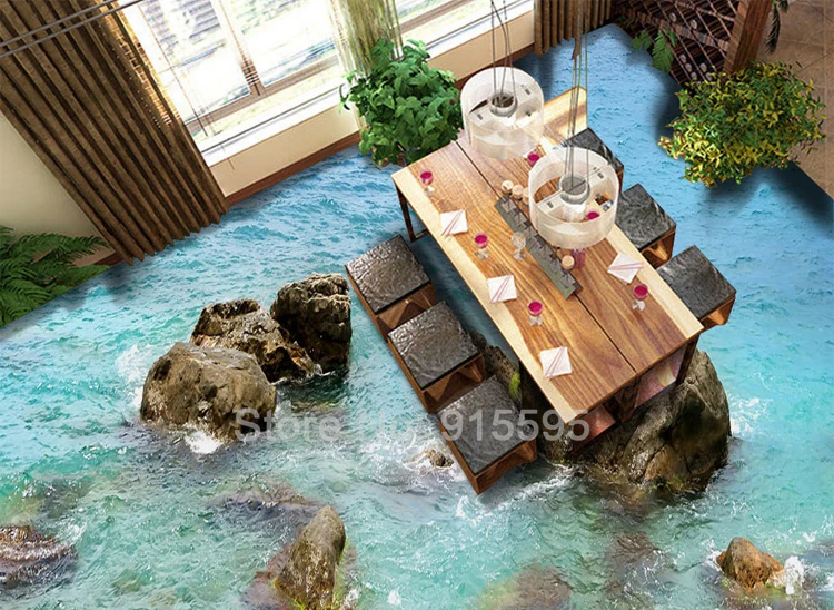 На заказ любой размер Настенные обои камни Coast Современный 3D Гостиная Ванная комната пол дизайн ПВХ водонепроницаемые Нескользящие виниловые обои