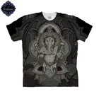 Ganesha от Brizbazaar, художественная футболка, Мужская футболка с принтом, футболка с изображением животного 3d, Забавный Топ, аниме, Camiseta, уличная одежда с короткими рукавами