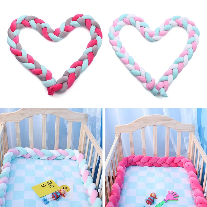 

2020 New Soft Knitted Knot Ball Long Strip Baby Bedding Stuffs Baby Bed Bumper Kids Room Decor