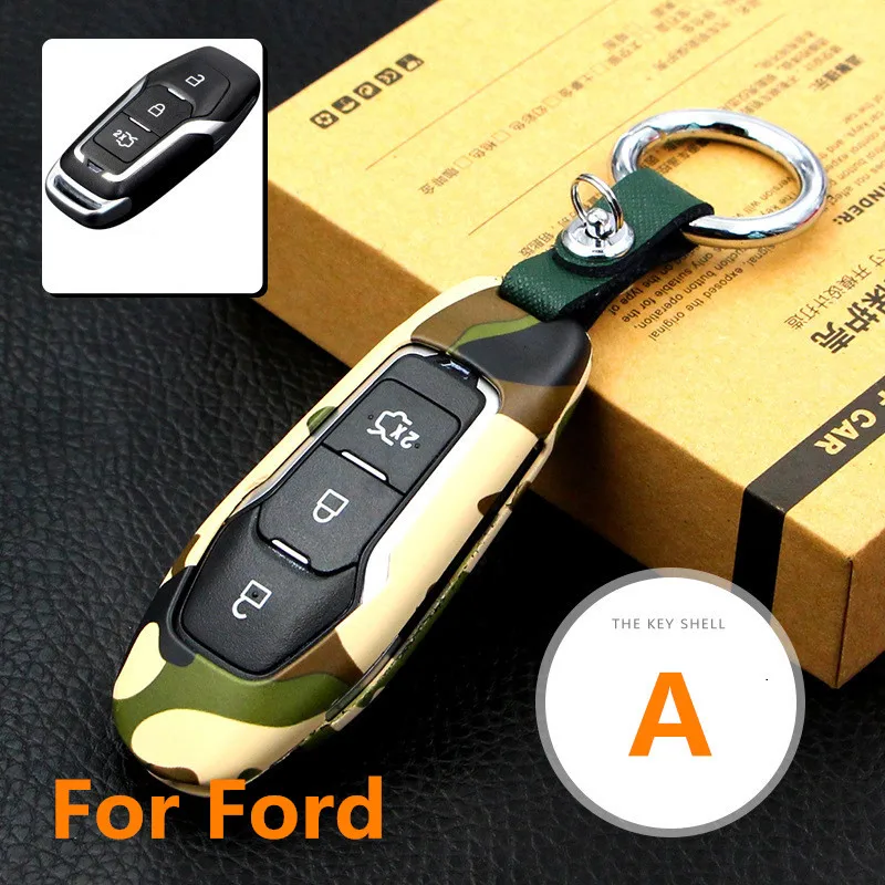 Кожаный чехол для автомобильного ключа из цинкового сплава Ford Fiesta Focus 3 4 MK3 MK4 Mondeo