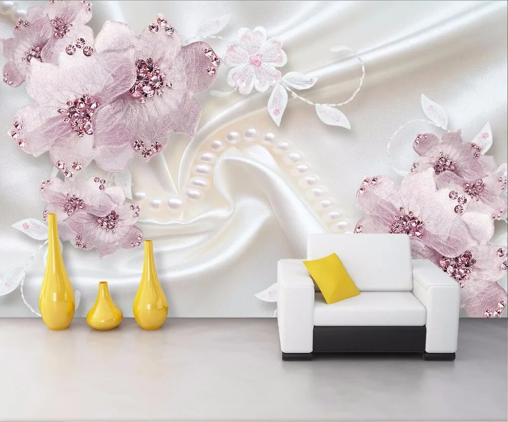 Beibehang пользовательские фото обои 3D Фреска, роскошный Алмазный цветок 3d ювелирные изделия ТВ фон стены убийца papel де parede обои