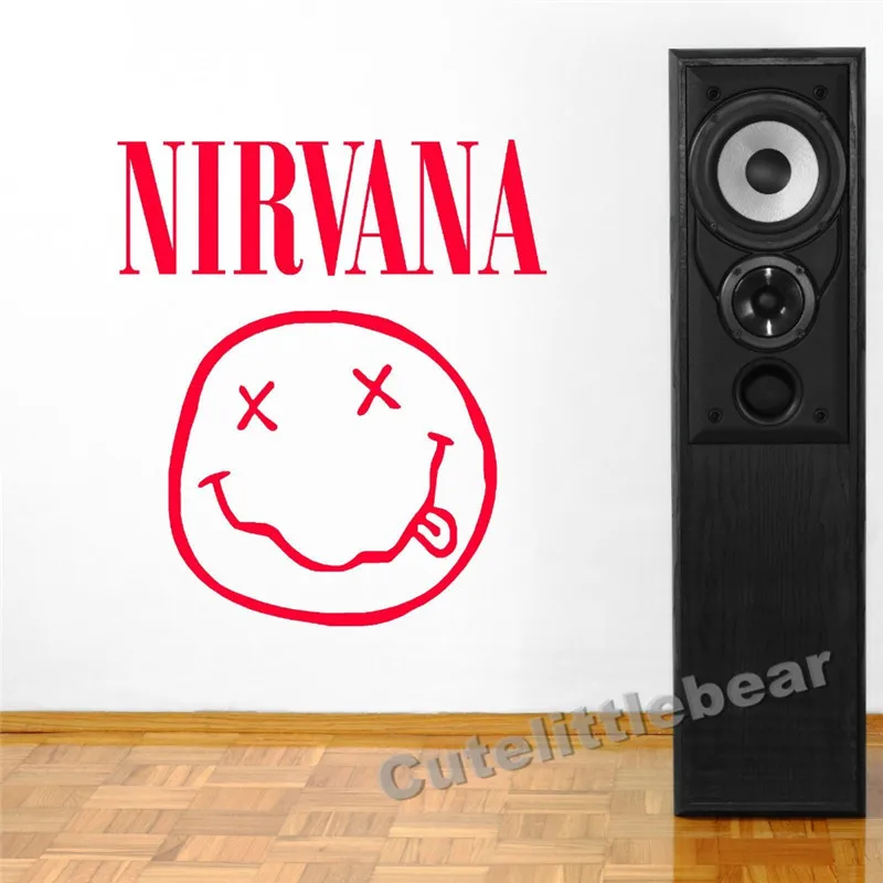 Съемные лого нирваны для лица KURT COBAIN Виниловые Настенные стикеры высокого
