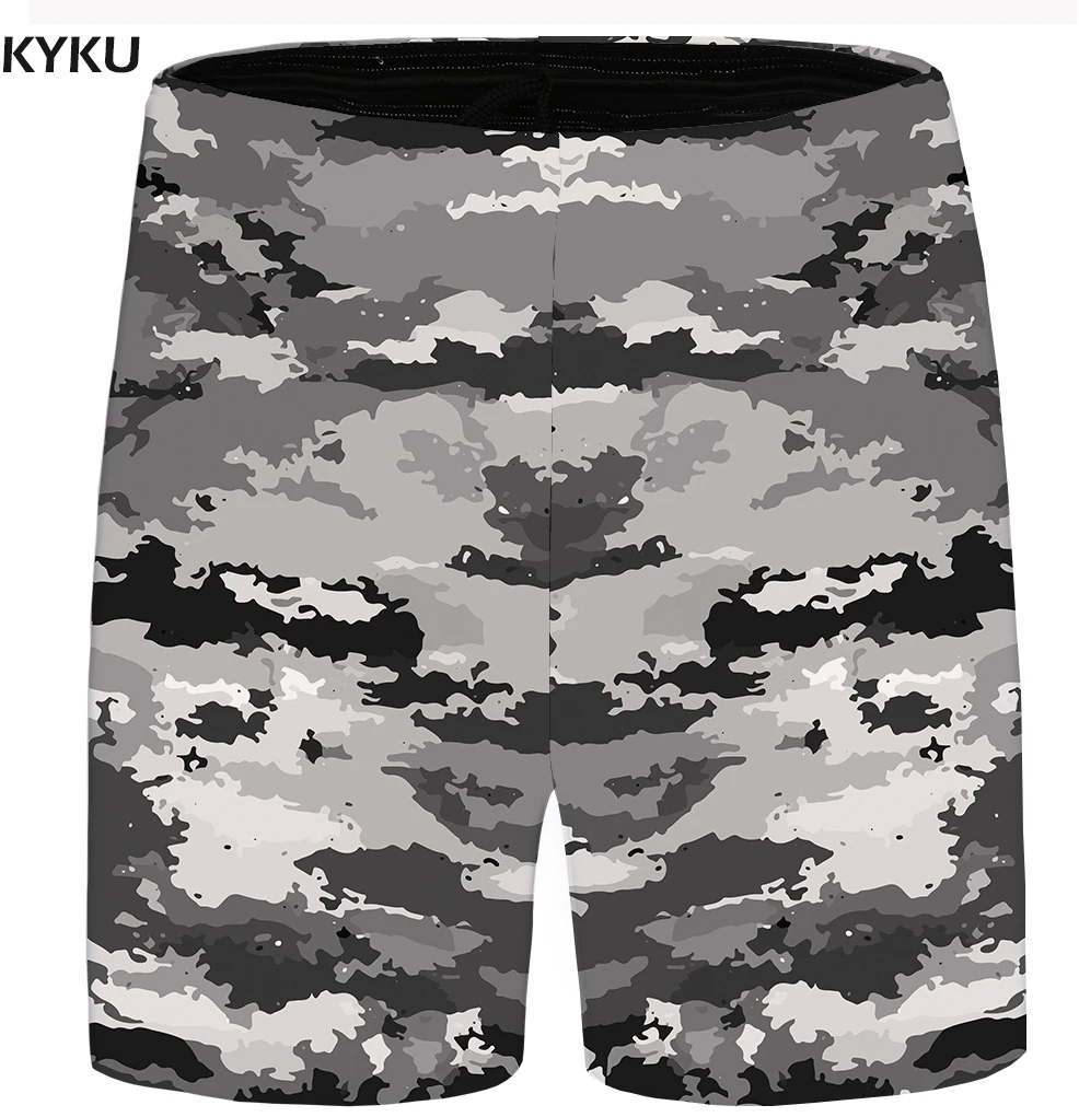 KYKU чернил шорты Для Мужчин серый Рубашки домашние пляжные Camo Cargo улица хип-хоп