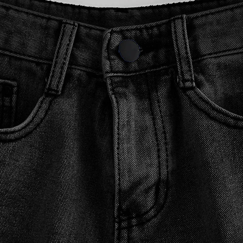 SweatyRocks/джинсовые шорты с потертостями и эффектом потертости, повседневные черные шорты, летние женские прямые шорты