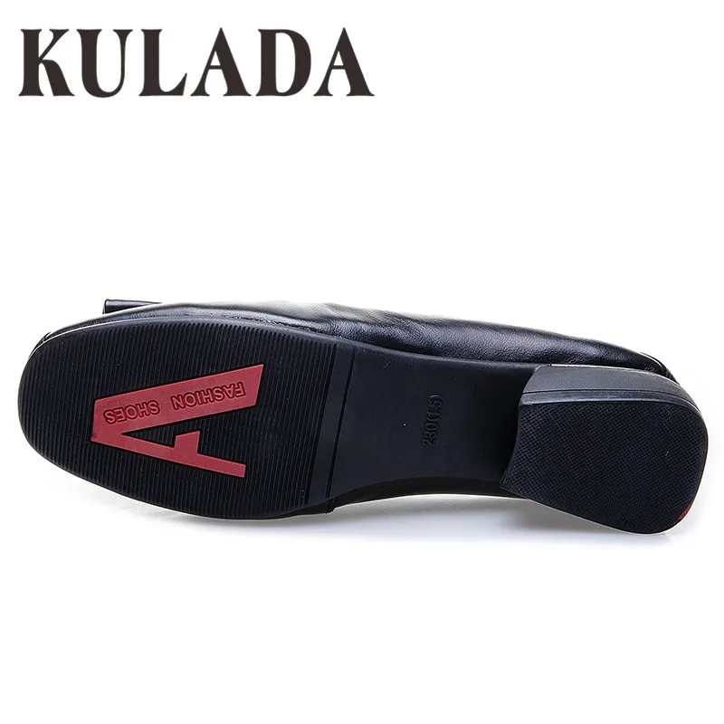 Женские слипоны из натуральной кожи KULADA однотонные лоферы мягкой классические