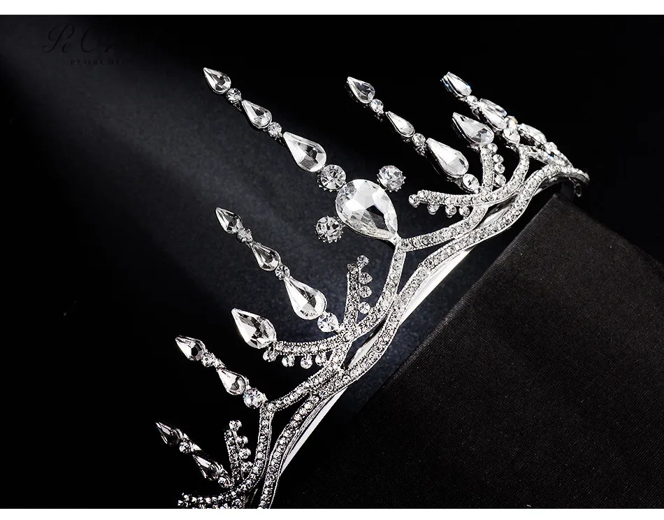 PEORCHID 2019 Стразы для свадебной короны тиара Свадебные невест кристалла Pageant Princess