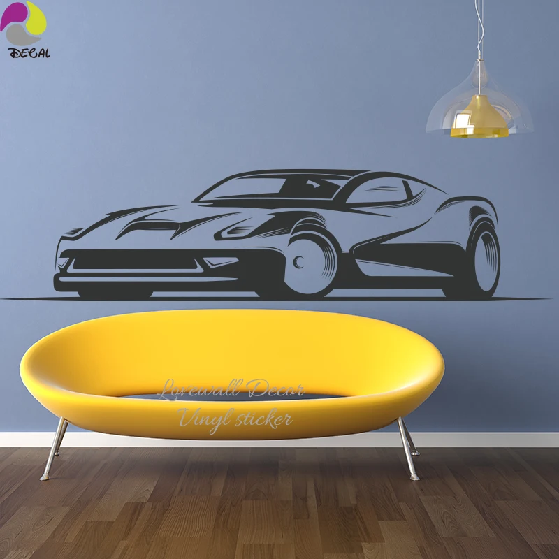 Новая спортивная Автомобильная Наклейка на стену для мальчиков Ford Mustang Honda Chevrolet