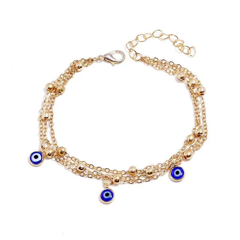 10pcs Per Lot Turkish Evil Eye Anklets Wholesale Gold Silver Bohemian For Women Girls Jewelry | Украшения и аксессуары