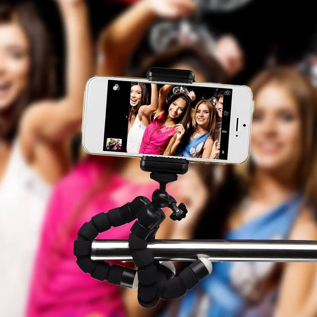 Wireless Bluetooth Remote Control Camera Phone Holder Tripod Black Bracket Stand | Электроника