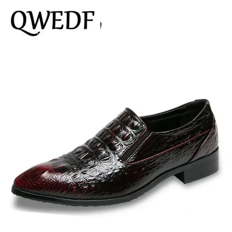 

QWEDF 2019 новые модные туфли; Свадебные Мужские модельные туфли; Обувь под крокодиловую кожу в полоску в джентльменском стиле; Мужские модельны...