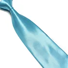 Мужские деловые галстуки HOOYI, однотонный галстук из шелка и полиэстера бирюзового и синего цвета, 2019