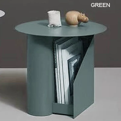 Green Современная мода классический дизайн открытый металлический популярный Лофт гостиная полка для хранения небольшого размера диван угловой круглый стол 1 шт - Цвет: Green