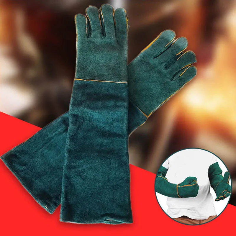 1Pair Electric Welding Gloves High Temperature Resistant Welders Long Gloves 60CM LSMK99
